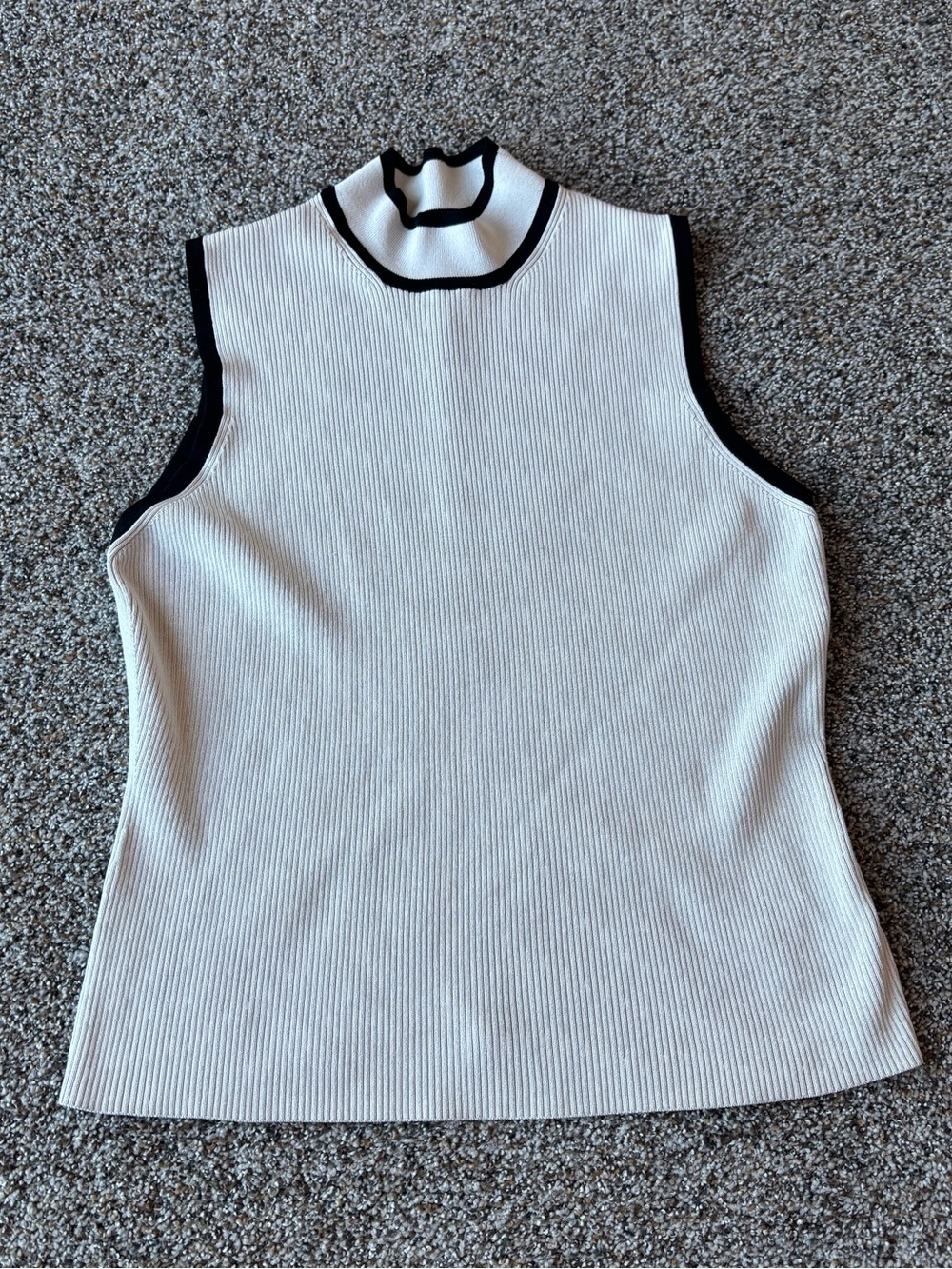 Express Ribbed Mock Neck Sweater Tank XL Ivory